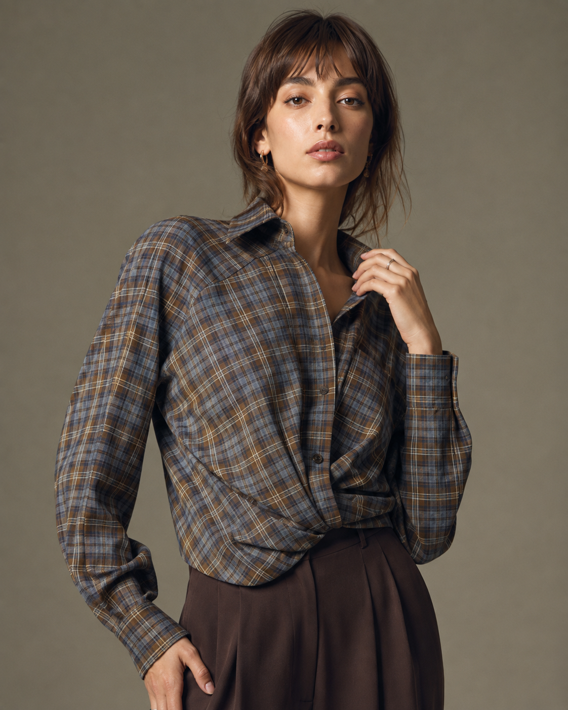 Camicia scacchi arricciata