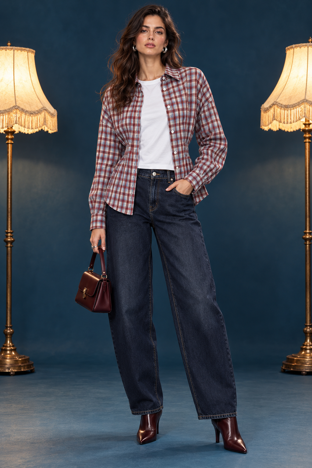 Camicia scozzese elast