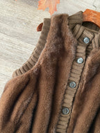 Gilet Maglia Pelliccia