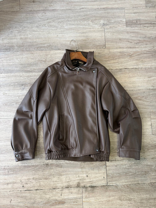 Bomber ecopelle oversize