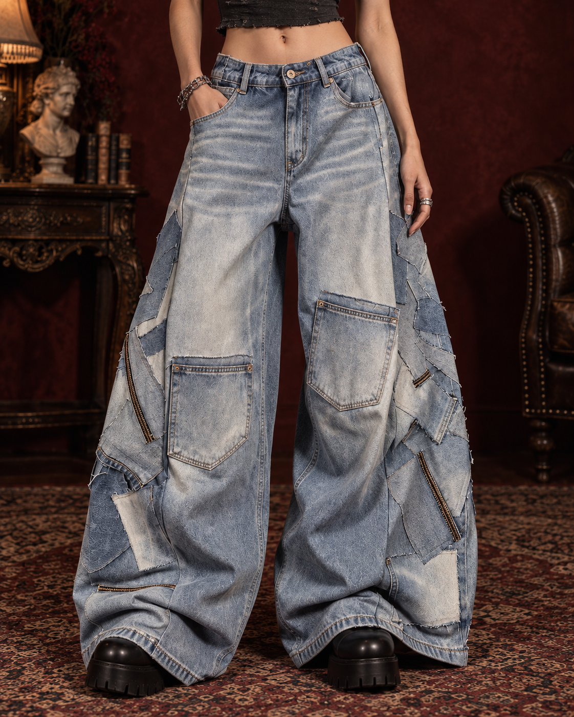 Jeans Baggy Patchwork