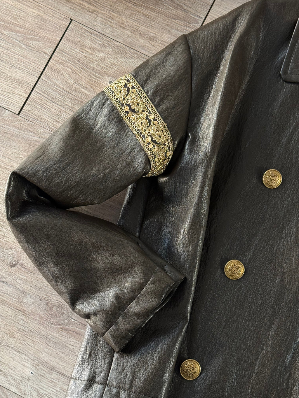 Giacca Ecopelle military