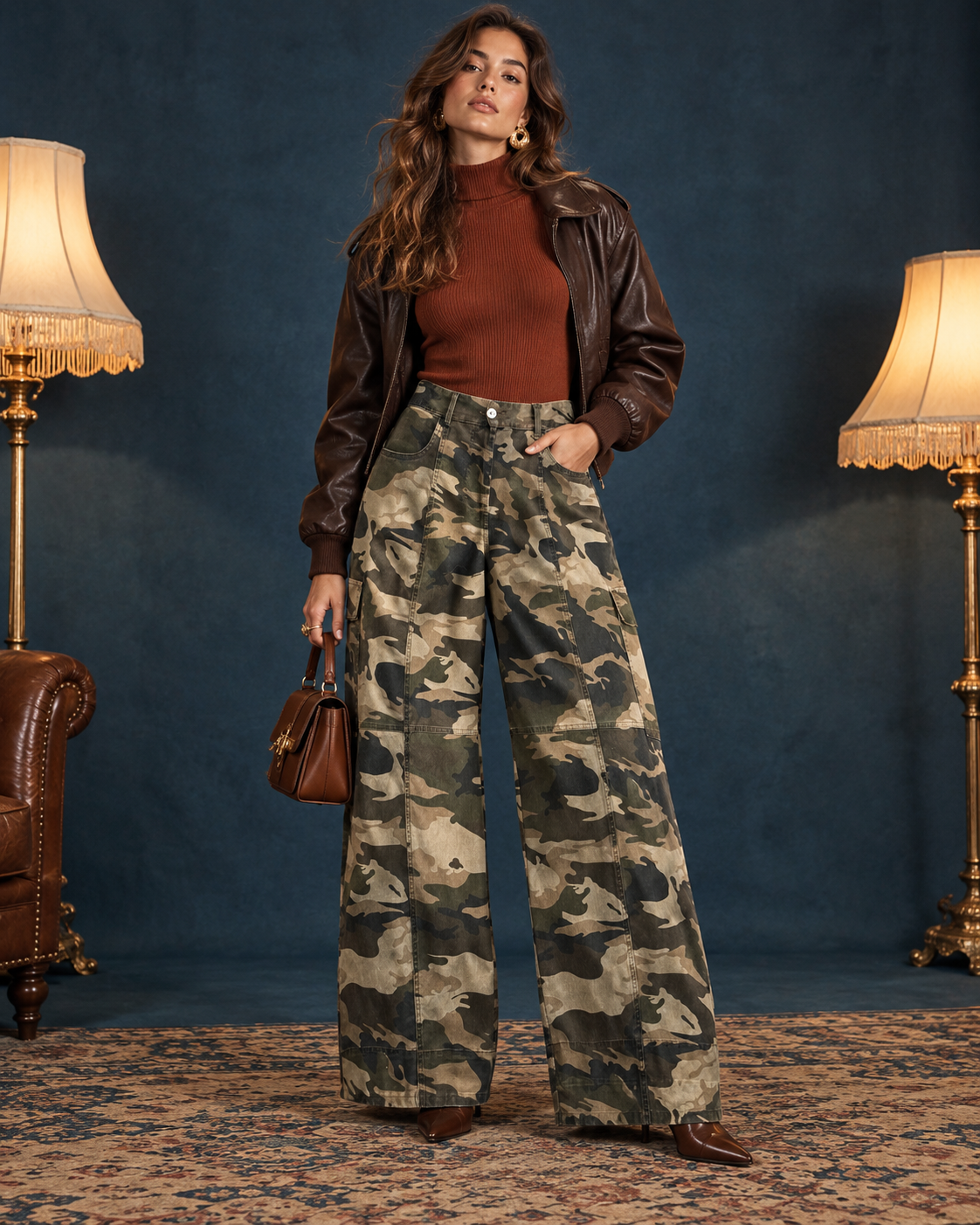 Jeans cargo camouflage