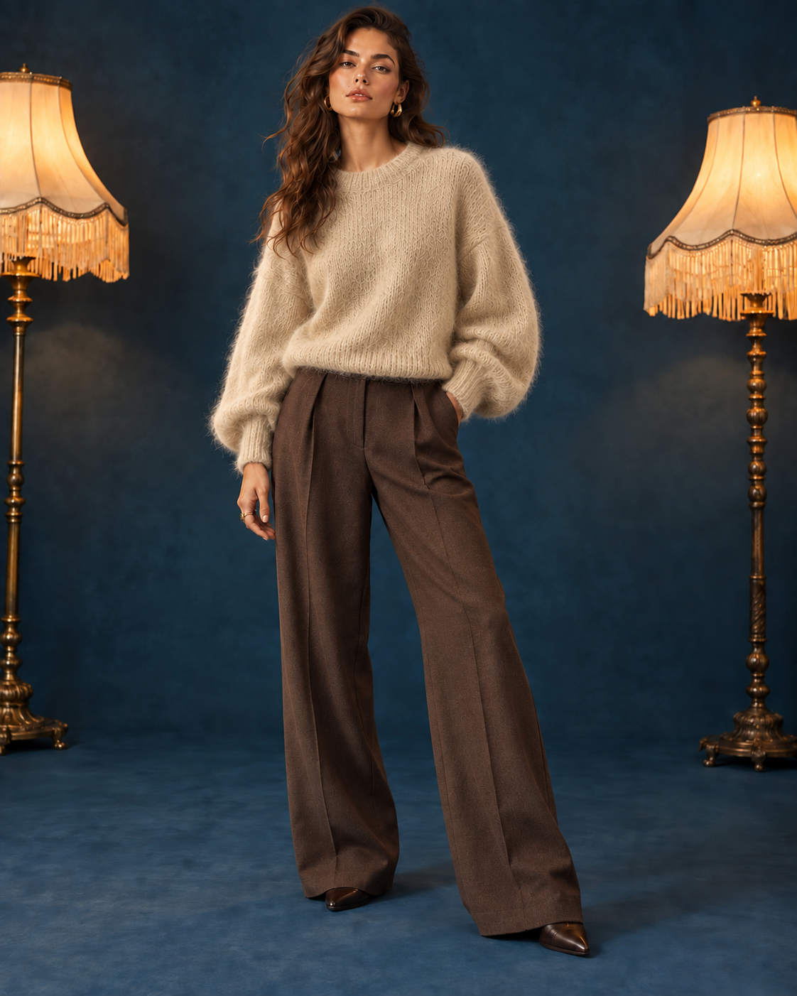 Maglia girocollo mohair
