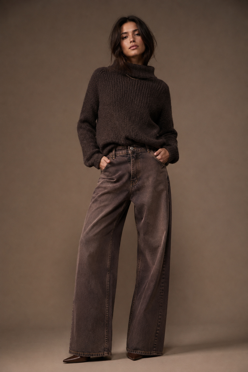 Jeans Palazzo Moka