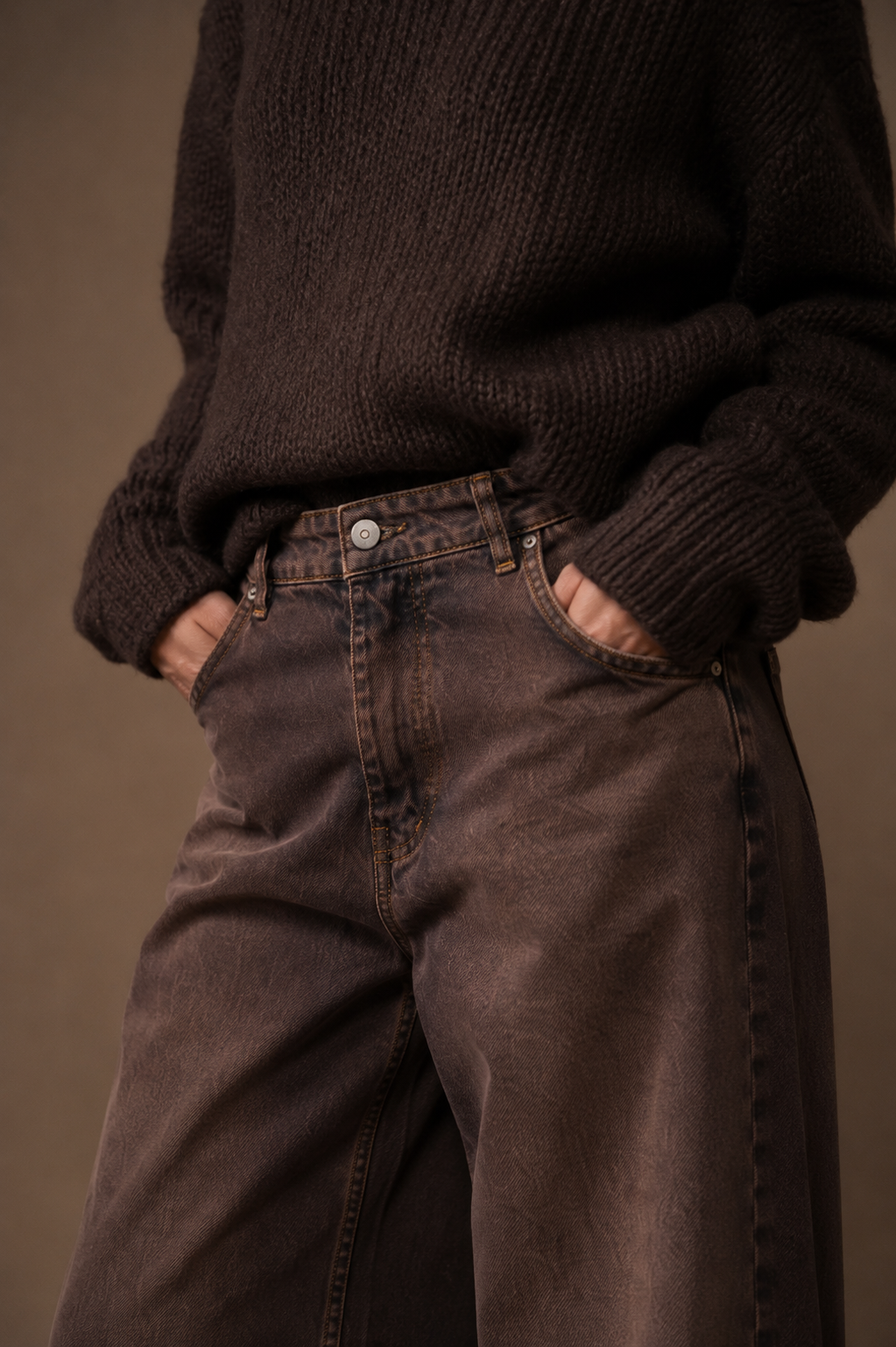 Jeans Palazzo Moka