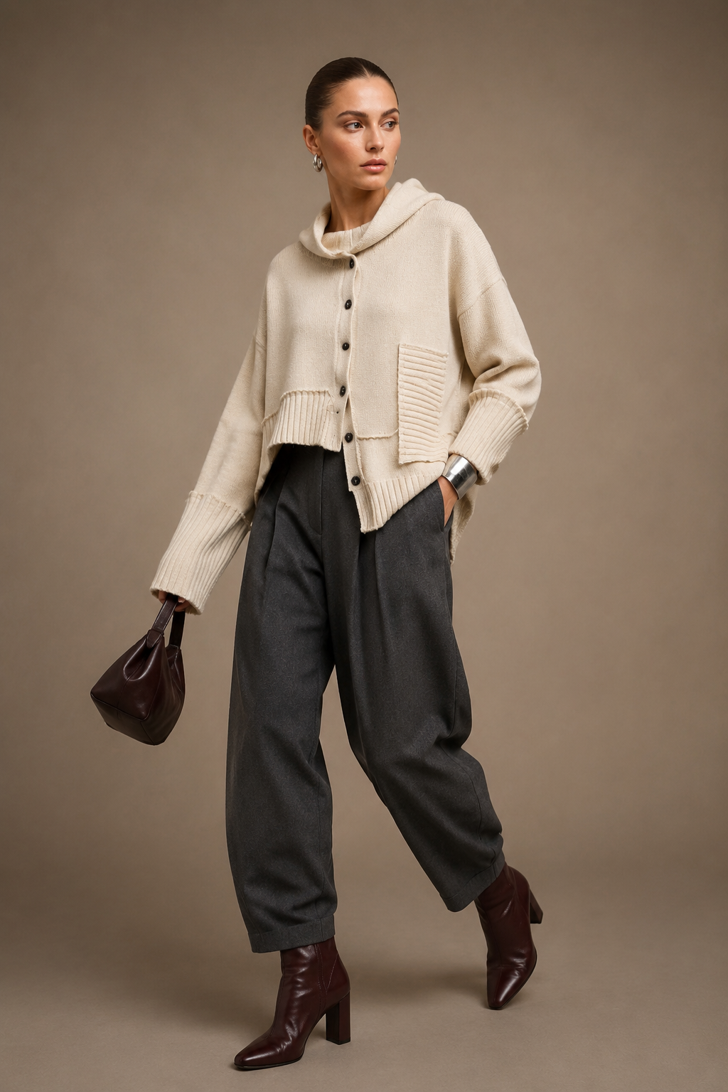 Cardigan collo alto GW