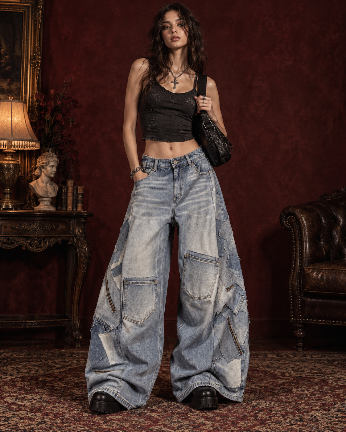 Jeans Baggy Patchwork